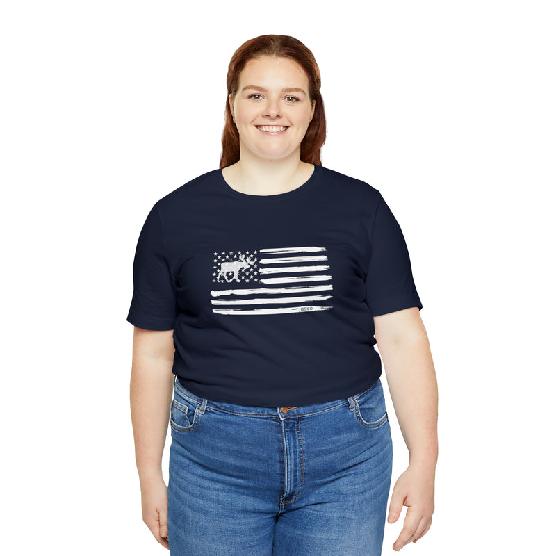 Load image into Gallery viewer, American Flag Moose Tee
